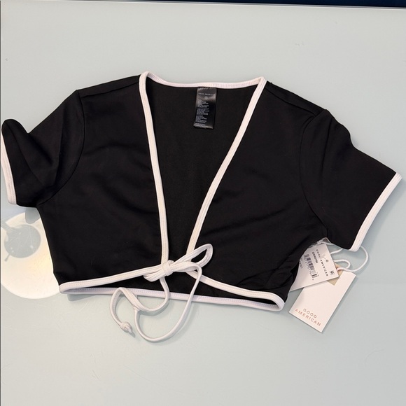NWT Good American Front Tie Swim Top